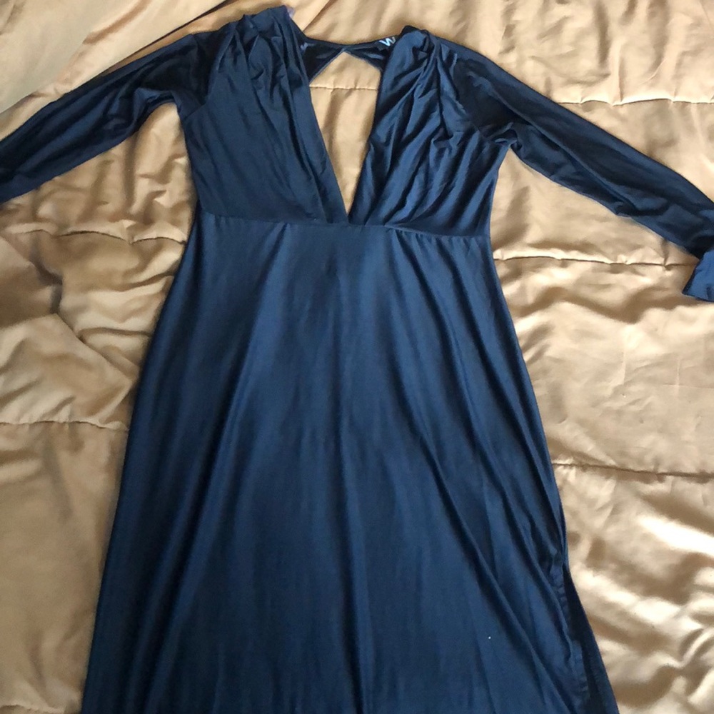 Sexy long sleeve floor length dress